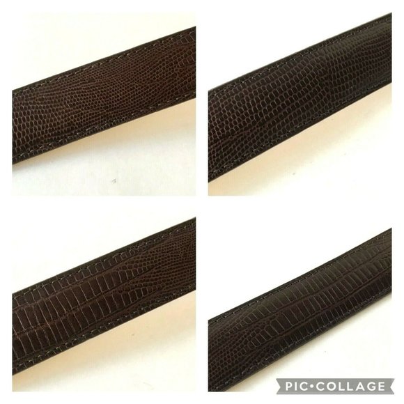 Vintage Portfolio Brown Leather Belt Cowgirl Crocodile Womens Size S M  Made USA - Picture 4 of 11